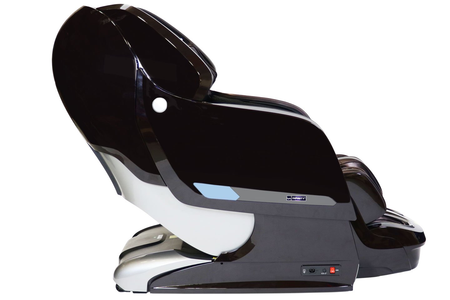 Kyota Yosei M868 4D Massage Chair in brown — side angle view